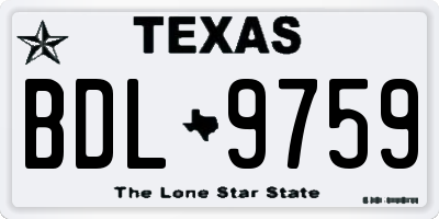 TX license plate BDL9759