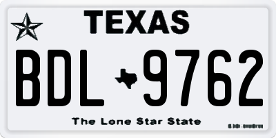 TX license plate BDL9762