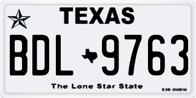 TX license plate BDL9763