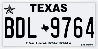 TX license plate BDL9764