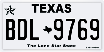 TX license plate BDL9769