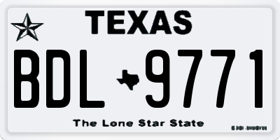 TX license plate BDL9771