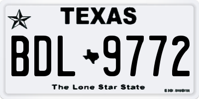 TX license plate BDL9772