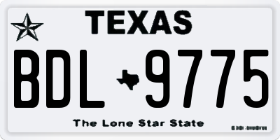 TX license plate BDL9775