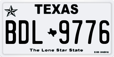 TX license plate BDL9776