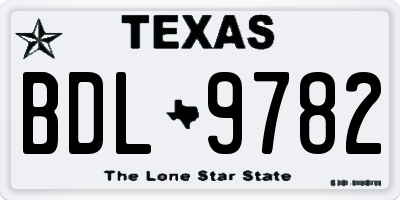 TX license plate BDL9782