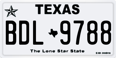TX license plate BDL9788
