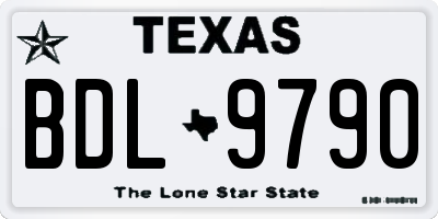 TX license plate BDL9790