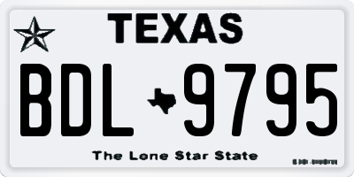TX license plate BDL9795