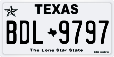 TX license plate BDL9797