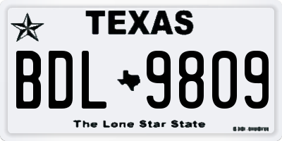 TX license plate BDL9809
