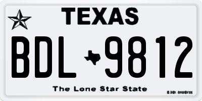 TX license plate BDL9812