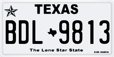 TX license plate BDL9813