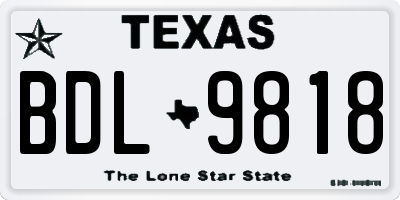 TX license plate BDL9818