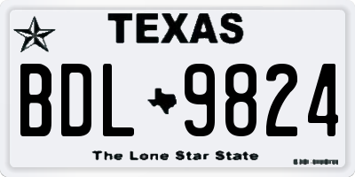 TX license plate BDL9824