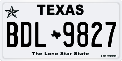 TX license plate BDL9827