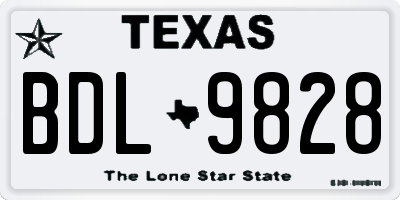 TX license plate BDL9828