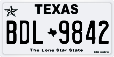 TX license plate BDL9842