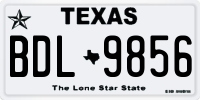 TX license plate BDL9856
