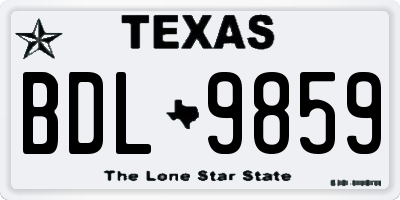 TX license plate BDL9859