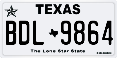 TX license plate BDL9864