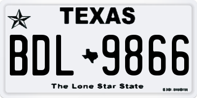 TX license plate BDL9866