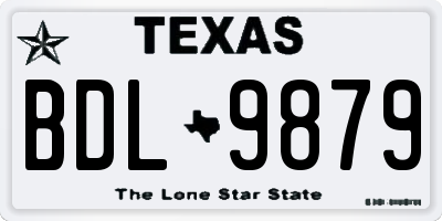 TX license plate BDL9879