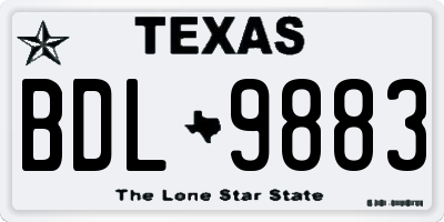 TX license plate BDL9883