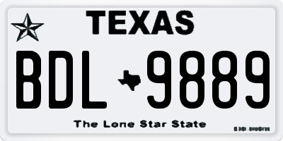 TX license plate BDL9889