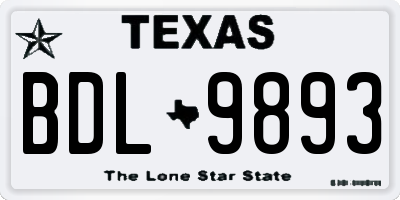 TX license plate BDL9893
