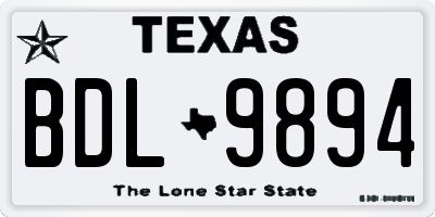 TX license plate BDL9894