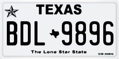 TX license plate BDL9896
