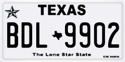 TX license plate BDL9902