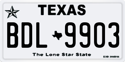 TX license plate BDL9903