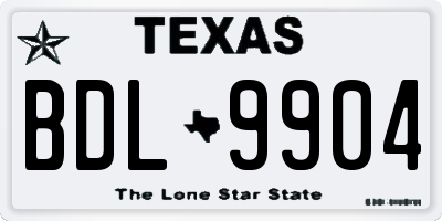 TX license plate BDL9904