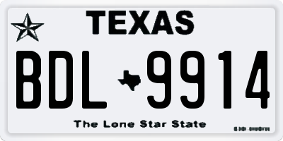 TX license plate BDL9914