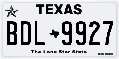 TX license plate BDL9927