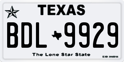 TX license plate BDL9929