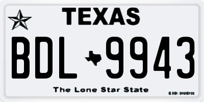 TX license plate BDL9943