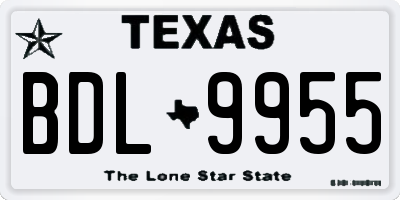 TX license plate BDL9955