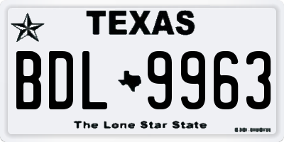 TX license plate BDL9963