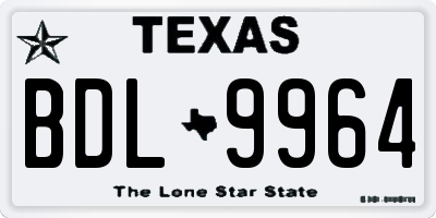 TX license plate BDL9964