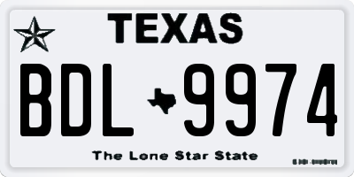 TX license plate BDL9974