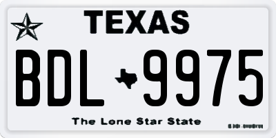 TX license plate BDL9975