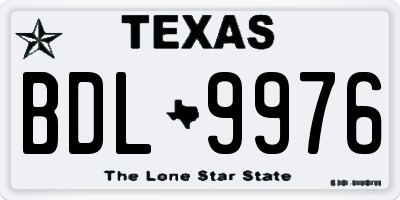 TX license plate BDL9976