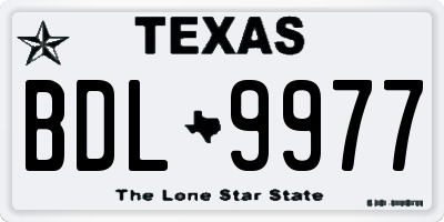 TX license plate BDL9977
