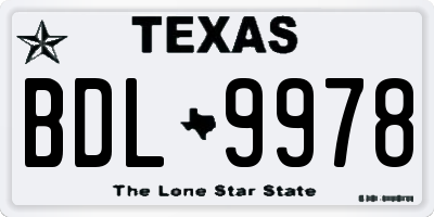 TX license plate BDL9978