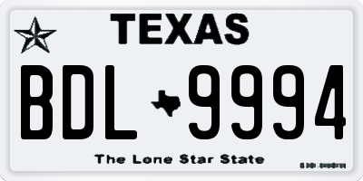 TX license plate BDL9994