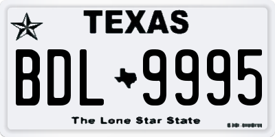 TX license plate BDL9995