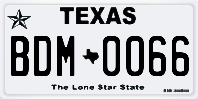 TX license plate BDM0066
